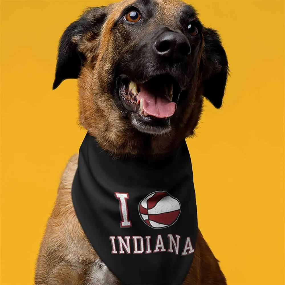 I Basketball Indiana Pet Bandana - Black