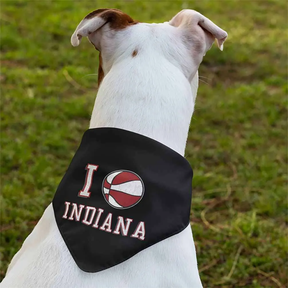 I Basketball Indiana Pet Bandana - Black - Image 2