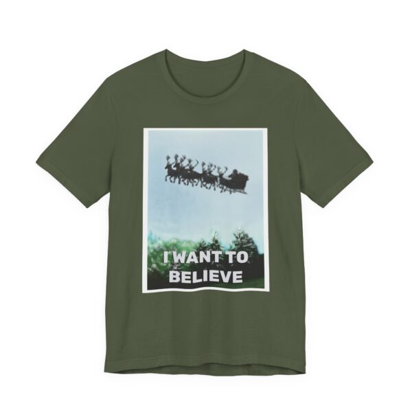 I Want To Believe - Santa - Military Green, XL