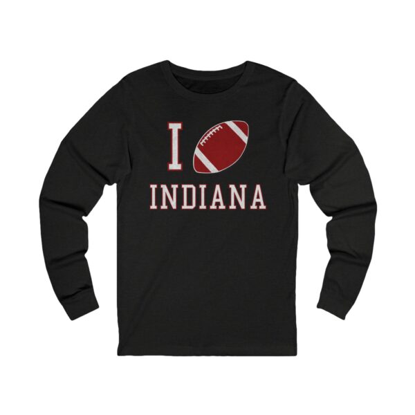 I Football Indiana Long Sleeve Tee - M, Black Heather